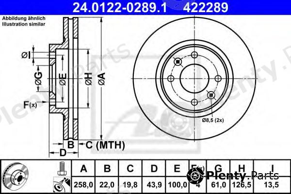  ATE part 24.0122-0289.1 (24012202891) Brake Disc
