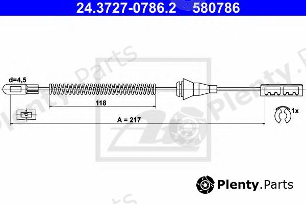  ATE part 24.3727-0786.2 (24372707862) Cable, parking brake