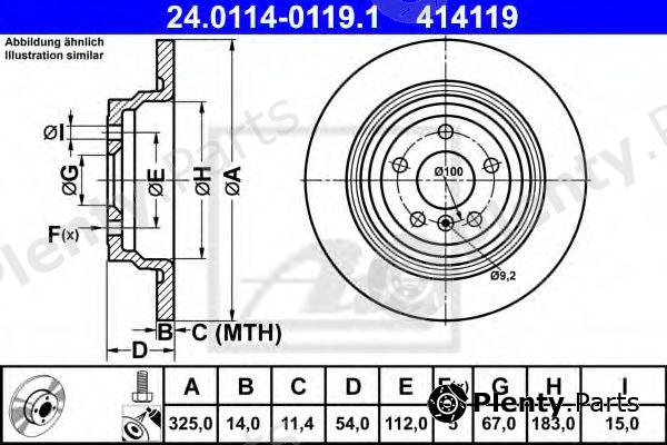  ATE part 24.0114-0119.1 (24011401191) Brake Disc
