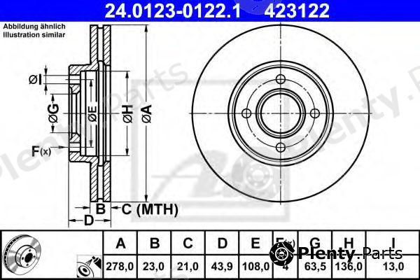  ATE part 24-0123-0122-1 (24012301221) Brake Disc