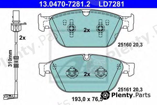  ATE part 13047072812 Brake Pad Set, disc brake