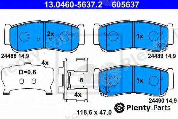  ATE part 13.0460-5637.2 (13046056372) Brake Pad Set, disc brake