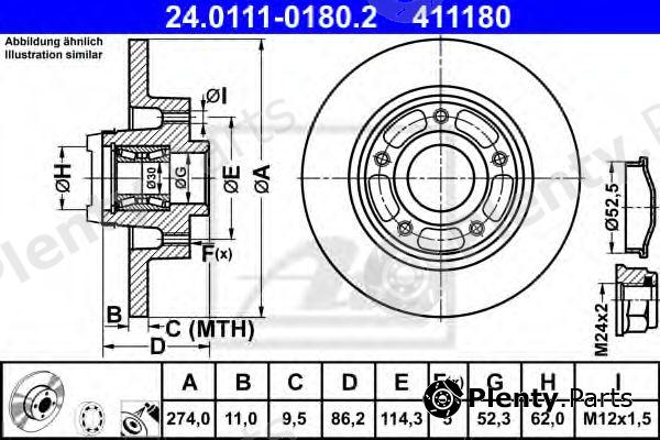  ATE part 24.0111-0180.2 (24011101802) Brake Disc