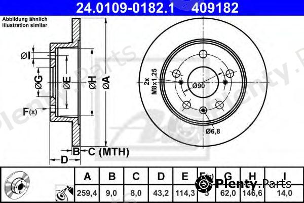  ATE part 24.0109-0182.1 (24010901821) Brake Disc