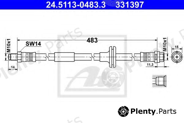  ATE part 24.5113-0483.3 (24511304833) Brake Hose