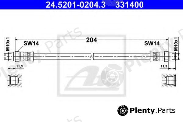  ATE part 24-5201-0204-3 (24520102043) Brake Hose