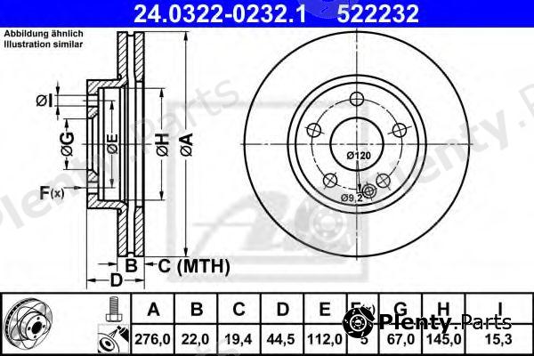 ATE part 24.0322-0232.1 (24032202321) Brake Disc