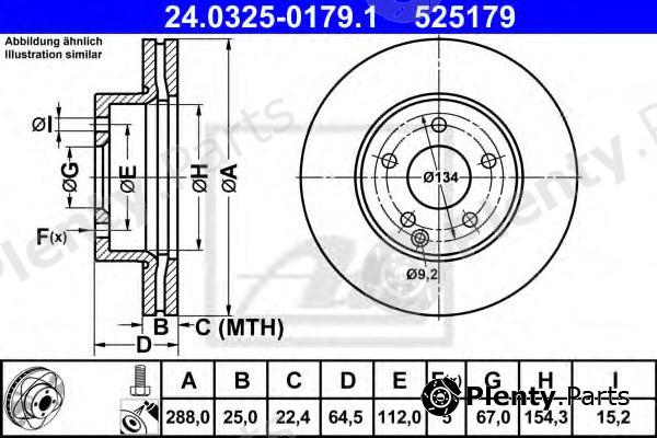 ATE part 24.0325-0179.1 (24032501791) Brake Disc