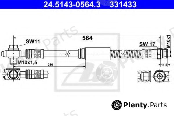  ATE part 24-5143-0564-3 (24514305643) Brake Hose