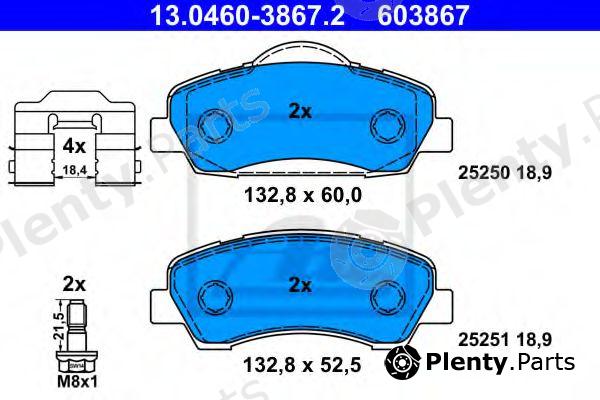  ATE part 13.0460-3867.2 (13046038672) Brake Pad Set, disc brake