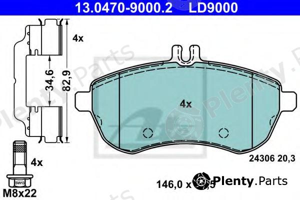  ATE part 13.0470-9000.2 (13047090002) Brake Pad Set, disc brake