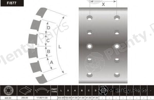  FRAS-LE part 1909400 Brake Lining Kit, drum brake