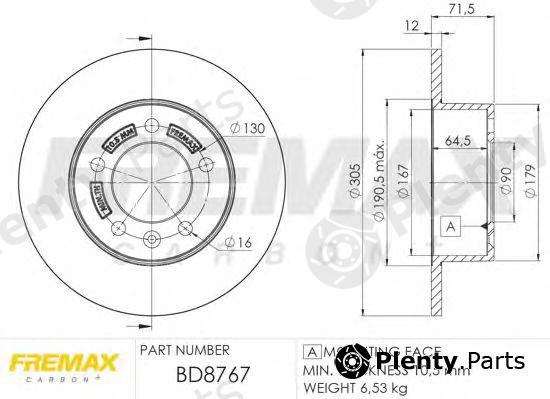  FREMAX part BD-8767 (BD8767) Brake Disc