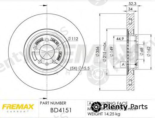  FREMAX part BD-4151 (BD4151) Brake Disc