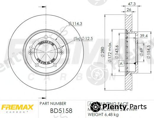  FREMAX part BD-5158 (BD5158) Brake Disc