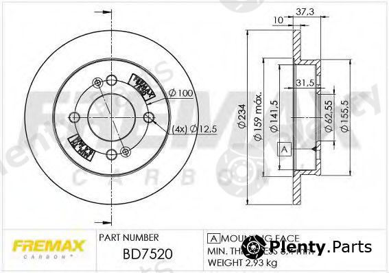  FREMAX part BD-7520 (BD7520) Brake Disc