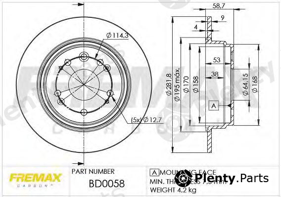  FREMAX part BD-0058 (BD0058) Brake Disc