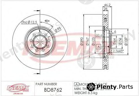  FREMAX part BD-8762 (BD8762) Brake Disc