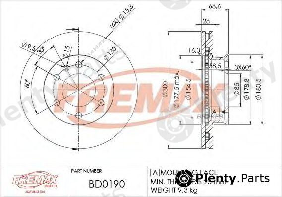  FREMAX part BD-0190 (BD0190) Brake Disc