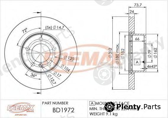  FREMAX part BD-1972 (BD1972) Brake Disc