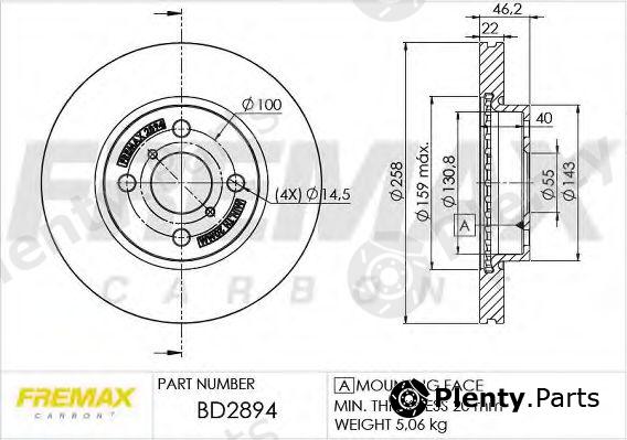  FREMAX part BD-2894 (BD2894) Brake Disc