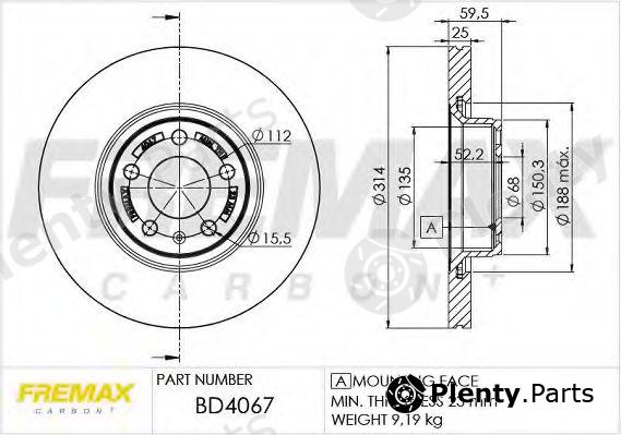  FREMAX part BD-4067 (BD4067) Brake Disc