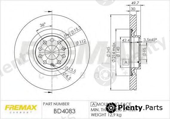  FREMAX part BD-4083 (BD4083) Brake Disc