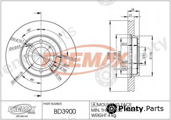  FREMAX part BD-3900 (BD3900) Brake Disc