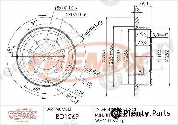  FREMAX part BD-1269 (BD1269) Brake Disc