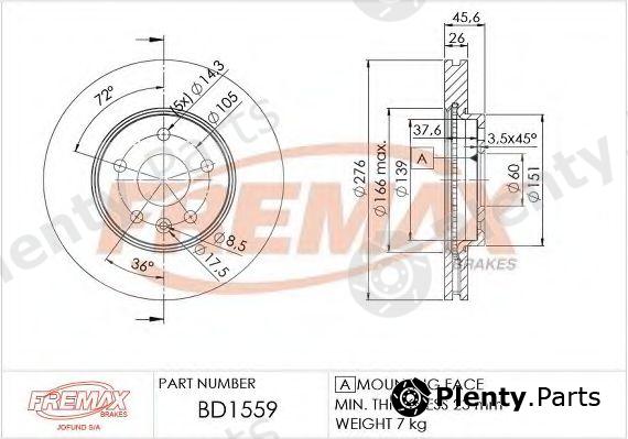  FREMAX part BD-1559 (BD1559) Brake Disc