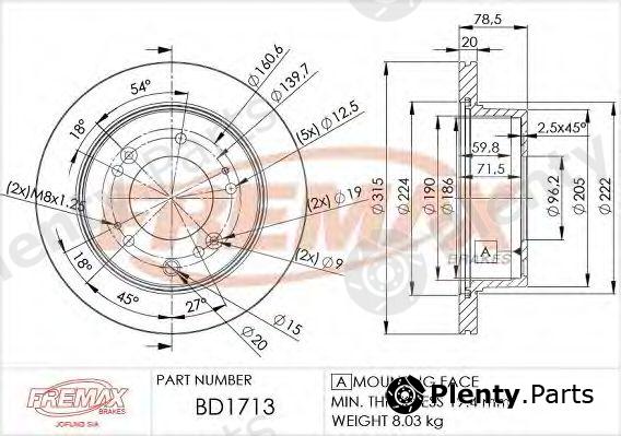  FREMAX part BD-1713 (BD1713) Brake Disc
