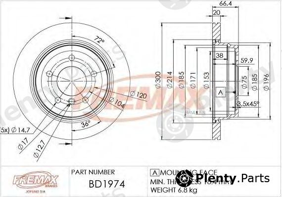  FREMAX part BD-1974 (BD1974) Brake Disc