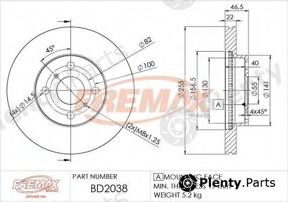  FREMAX part BD-2038 (BD2038) Brake Disc