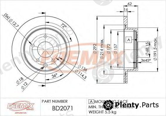  FREMAX part BD-2071 (BD2071) Brake Disc