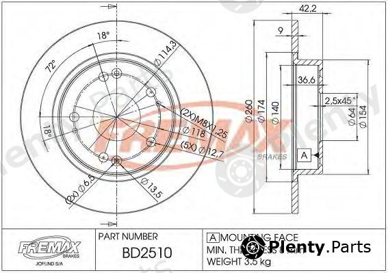  FREMAX part BD-2510 (BD2510) Brake Disc