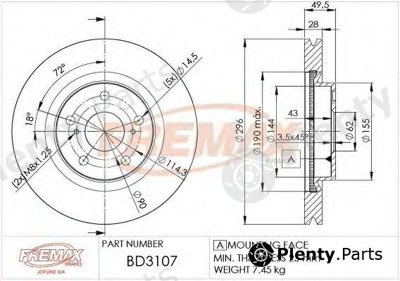  FREMAX part BD-3107 (BD3107) Brake Disc