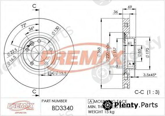  FREMAX part BD-3340 (BD3340) Brake Disc