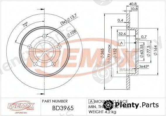  FREMAX part BD-3965 (BD3965) Brake Disc