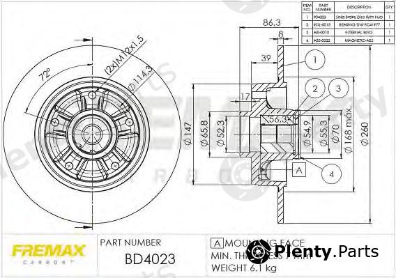  FREMAX part BD-4023 (BD4023) Brake Disc