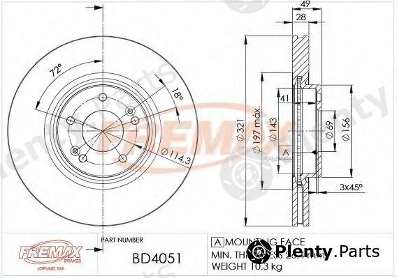  FREMAX part BD-4051 (BD4051) Brake Disc
