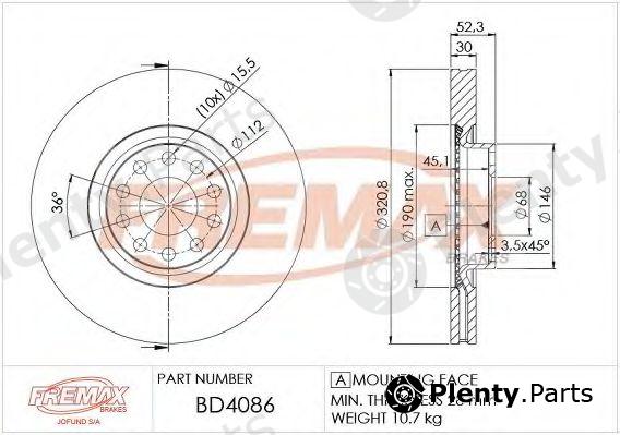  FREMAX part BD-4086 (BD4086) Brake Disc