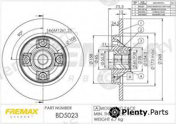 FREMAX part BD-5023 (BD5023) Brake Disc