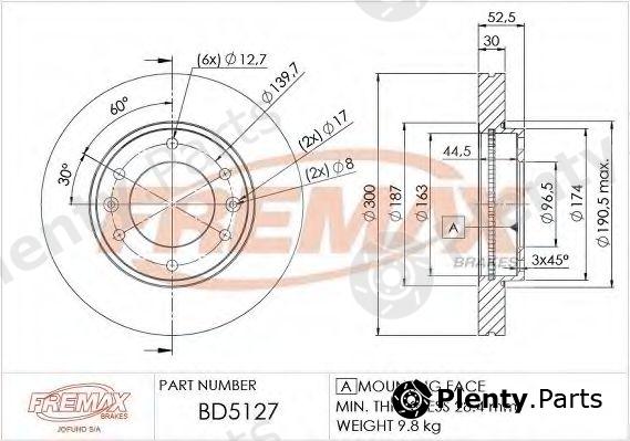  FREMAX part BD-5127 (BD5127) Brake Disc
