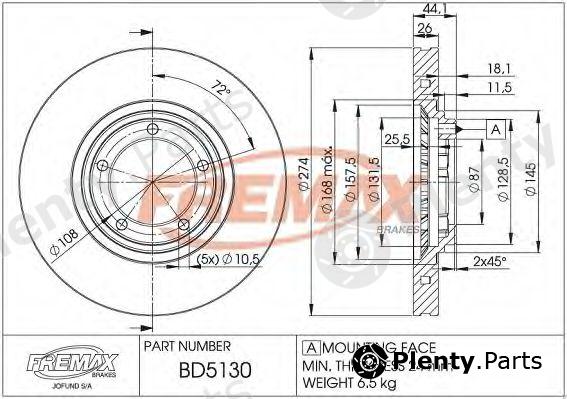  FREMAX part BD-5130 (BD5130) Brake Disc