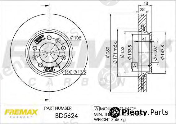  FREMAX part BD-5624 (BD5624) Brake Disc
