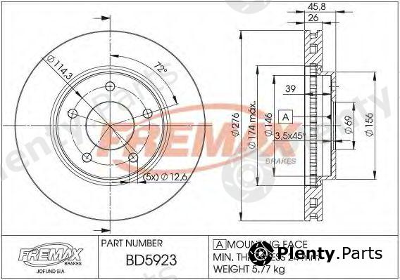  FREMAX part BD-5923 (BD5923) Brake Disc