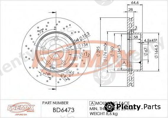  FREMAX part BD-6473 (BD6473) Brake Disc
