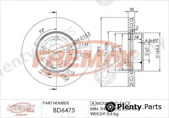  FREMAX part BD-6475 (BD6475) Brake Disc