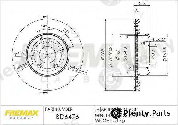  FREMAX part BD-6476 (BD6476) Brake Disc