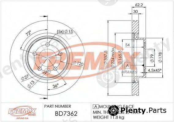 FREMAX part BD-7362 (BD7362) Brake Disc